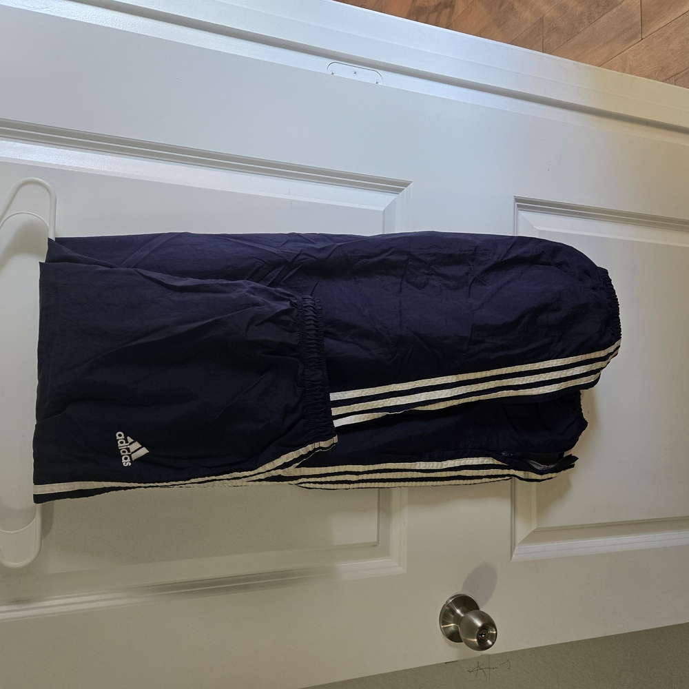 Adidas Black Track Pants with White Stripes